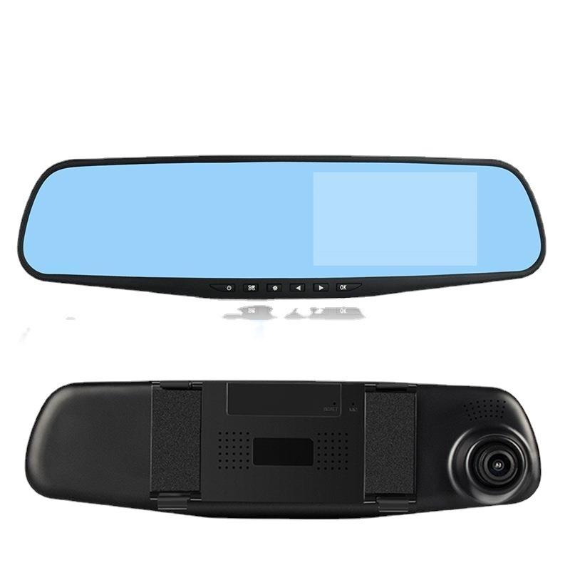 Automašīnas atpakaļskata spoguļa braukšanas reģistrators ar vienu dubultu objektīvu automašīnas HD 1080P priekšējo un aizmugurējo dubulto lenti atpakaļgaitas attēlam