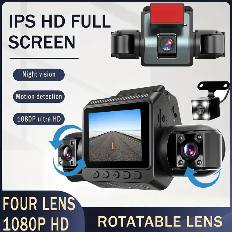 Pārrobežu četru objektīvu jauns braukšanas reģistrators HD 1080P infrasarkanais nakts redzamības WiFi četru ierakstu automašīnas reģistrators