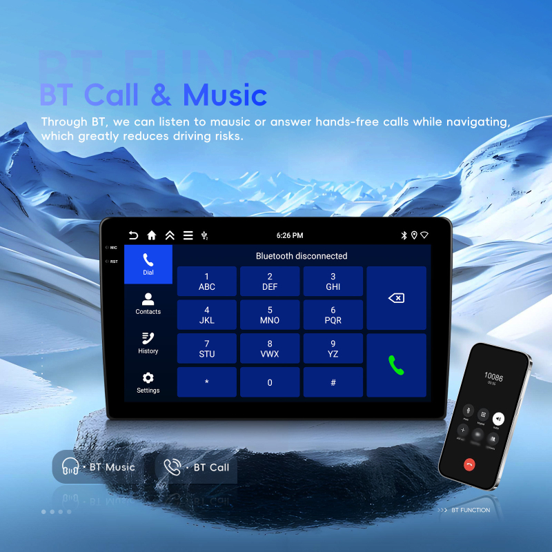 Jauns universāls 9 collu / 10 collu Android 15 centrālās vadības liela ekrāna automašīnas bezvadu Carplay navigācijas universālais aparāts