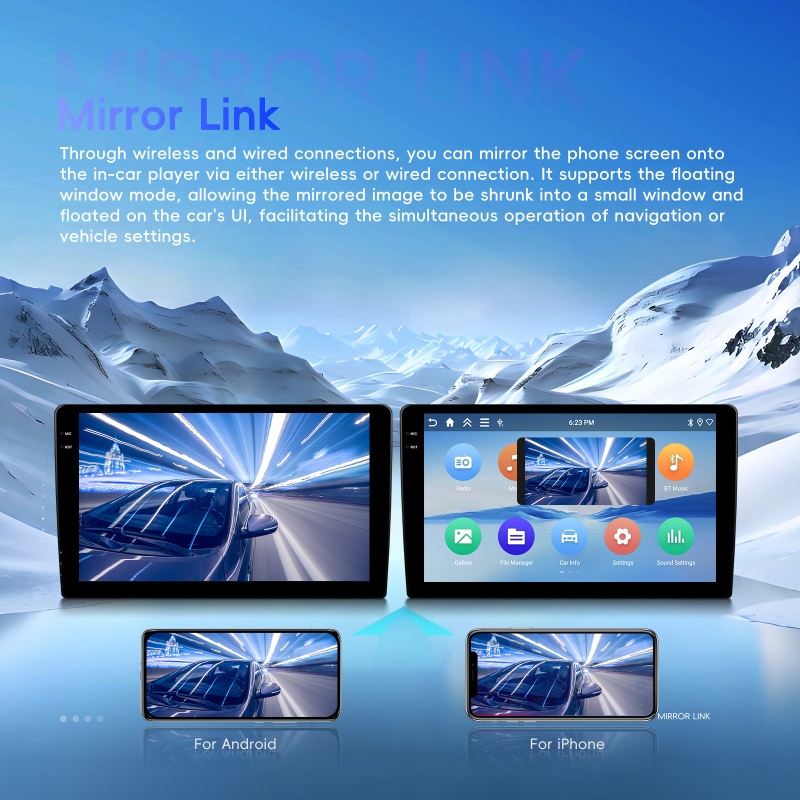 Jauns universāls 9 collu / 10 collu Android 15 centrālās vadības liela ekrāna automašīnas bezvadu Carplay navigācijas universālais aparāts