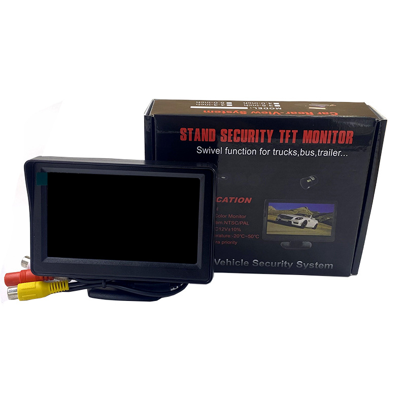 4,3 collu HD automašīnas monitors Divvirzienu AV atpakaļgaitas attēla darbvirsmas displejs Automašīnas universāls