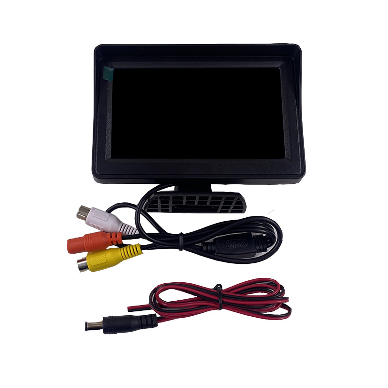 4,3 collu HD automašīnas monitors Divvirzienu AV atpakaļgaitas attēla darbvirsmas displejs Automašīnas universāls