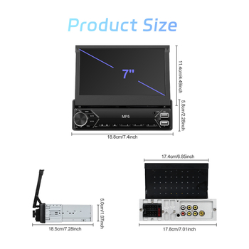 7 collu horizontāls ekrāns ar vadu CarPlay/teleskopisku ekrānu, universāls MP5 atskaņotājs, atpakaļgaitas automašīnas centrālās vadības integrēta iekārta