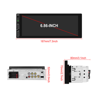 Universāls 6,86 collu MP5 atskaņotājs ar vienu pogu un bezvadu Carplay funkciju, automašīnas centrālās vadības viss vienā ierīcē