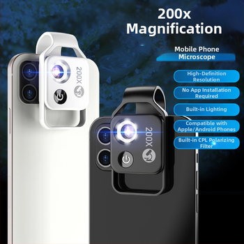 APEXEL μεγεθυντικός φακός 200 φορές, παιδικό μικροσκόπιο, παιχνίδι επιστήμης, βιολογικό επιστημονικό πείραμα, φορητός φακός κινητού τηλεφώνου