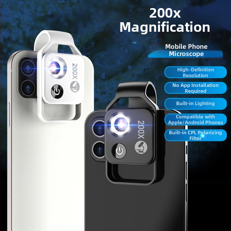 APEXEL 200-кратна лупа, детски микроскоп, играчка, наука, биологичен научен експеримент, преносим обектив за мобилен телефон.