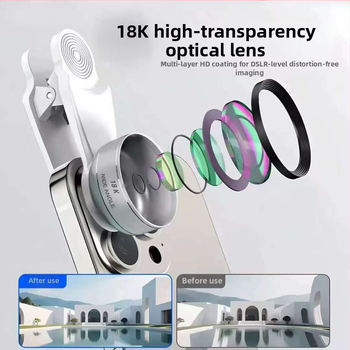 Lijian mobiiltelefoni objektiiv 5K6K9K18K moonutustevaba lainurk-makro kaks-ühes 4K kõrglahutusega otseülekande kaamera objektiiv