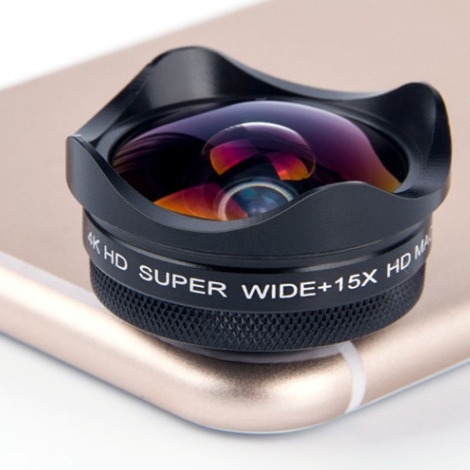 Klausykitės 4K HD itin plataus kampo vaizdo. „Lotus“ tipo plataus kampo makro objektyvas su apsauga nuo iškraipymų. Du viename mobiliojo telefono veidrodėlis.