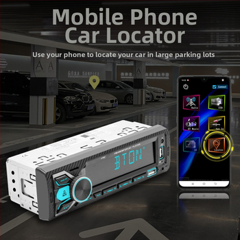 Novi dvostruki Bluetooth auto radio s jednom osovinom, univerzalni višenamjenski šareni svjetlosni auto MP3 player