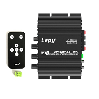 Lepy838Usb Bluetooth субуфер усилвател на мощност компютър 12V автомобил домашен усилвател на мощност U диск музика без загуби