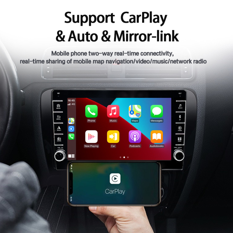 Pārrobežu Android 13 lielais ekrāns ar divu pogu IPS HD komplektu, rāmja resursdators, bezvadu CarPlay, Android Auto