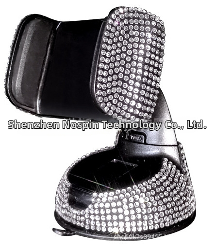 Teemantidega kaetud auto mobiiltelefoni hoidik, multifunktsionaalne õhuava, auto navigatsioonihoidik, iminapaga pöörlev mobiiltelefoni hoidik