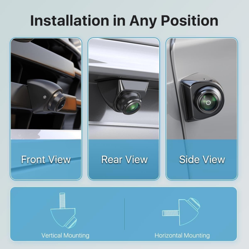 Automašīnas universālā korejiešu spraudņa labā aklā zona priekšējā skata zvaigžņotā gaismā nakts redzamības automašīnas ūdensizturīga atpakaļgaitas attēla kamera