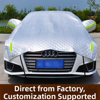 Κάλυμμα μισού αυτοκινήτου, κάλυμμα αυτοκινήτου, προστασία από τον ήλιο, προστασία από τη βροχή, θερμομονωτικό σκίαστρο, παχύρρευστο κάλυμμα ανθεκτικό στη σκόνη και το χιόνι για τον χειμώνα, γενικής χρήσης για όλες τις εποχές