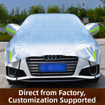 Κάλυμμα μισού αυτοκινήτου, κάλυμμα αυτοκινήτου, προστασία από τον ήλιο, προστασία από τη βροχή, θερμομονωτικό σκίαστρο, παχύρρευστο κάλυμμα ανθεκτικό στη σκόνη και το χιόνι για τον χειμώνα, γενικής χρήσης για όλες τις εποχές