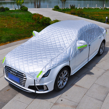 Κάλυμμα μισού αυτοκινήτου, κάλυμμα αυτοκινήτου, προστασία από τον ήλιο, προστασία από τη βροχή, θερμομονωτικό σκίαστρο, παχύρρευστο κάλυμμα ανθεκτικό στη σκόνη και το χιόνι για τον χειμώνα, γενικής χρήσης για όλες τις εποχές
