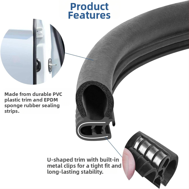 U-образна рамка, странична мехурчеста уплътнителна лента за автомобил, уплътнителна лента за врата на автомобил, гумена уплътнителна лента за декорация на ръб на вратата на автомобила