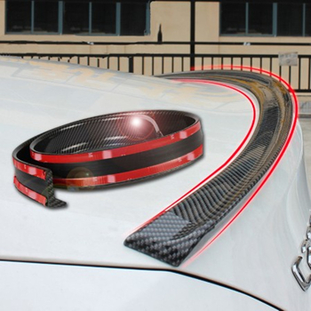 Automobiļa universālais 3D oglekļa šķiedras raksts ar gumijas asti, neperforēts astes spārns, augšējais spārns, vispārējs oglekļa šķiedras spoileris, sadursmes novēršanas sloksne