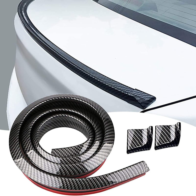 Automobil universal 3D din fibră de carbon model cauciuc coadă neperforată aripă spate aripă generală din fibră de carbon eleron anti-coliziune bandă