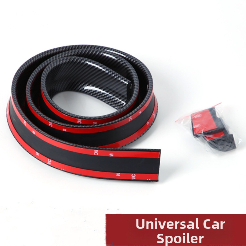 Автомобилна универсална 3D карбонова шарка гумена опашка неперфорирана опашна крила Top Wing общ карбонов спойлер лента против сблъсък