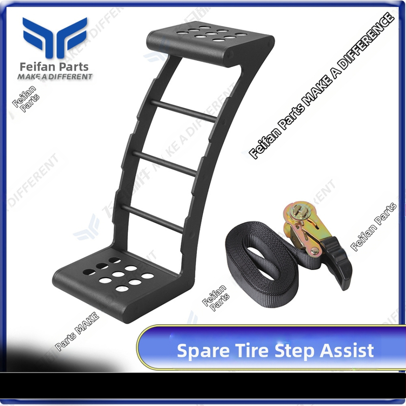 Sobib maastikusõidukitele, tagarehvi ronimisredel, maastikul asuv varurehvi astmeredel, varurehvi abiredel