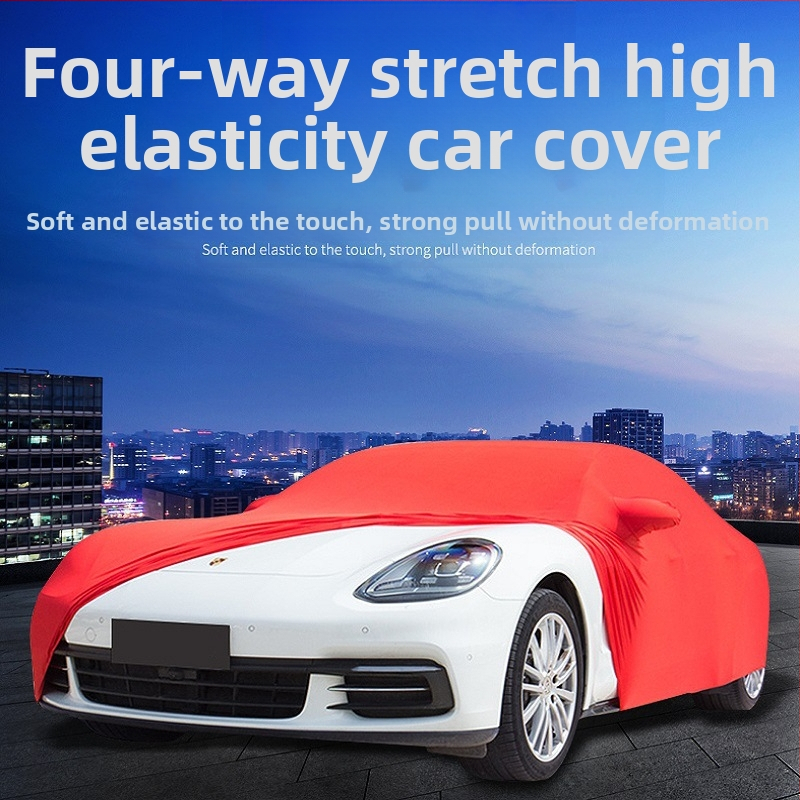 Gamintojo pritaikytas elastingas audinio automobilio uždangalas, keturių pusių elastingas automobilio uždangalas, aukštos klasės parodų automobilių paroda 4S parduotuvė, apsauganti nuo dulkių automobilio uždangalą
