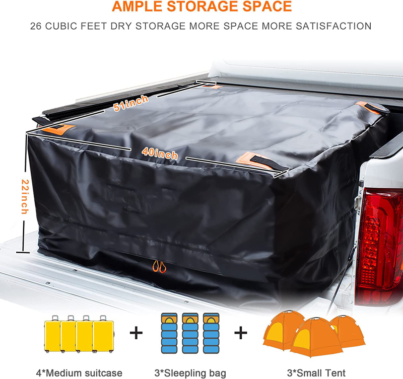 26 kubinių pėdų talpos vandeniui ir saulei atsparus pikapo galinis kosmetikos krepšys „Amazon“ perkamiausias automobilio galinis krepšys