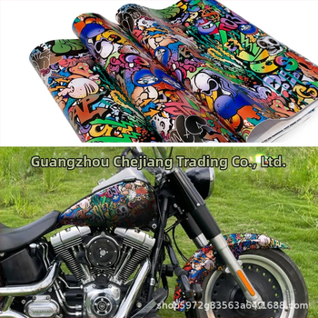 Automašīnas grafiti multfilmas krāsas maiņas plēve, ķermeņa galvas pārsegs, motocikla motorollera krāsošana ar aerosolu, HD plēve, datora maskēšanās