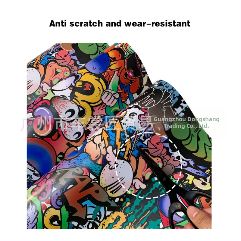 Auto Graffiti Cartoon Zmena farby Film Kryt hlavy Motocykel Scooter Sprej Maľovanie HD Film Počítačová kamufláž