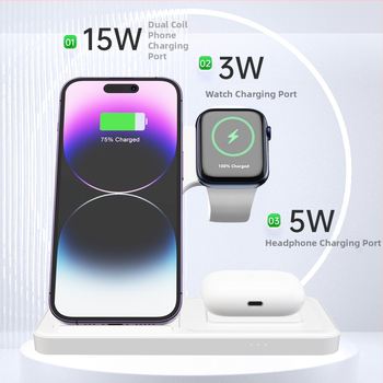 Privataus modelio sulankstomas trijų viename belaidis įkrovimas, tinkantis „Apple“ mobiliųjų telefonų ausinėms, laikrodžių greito įkrovimo laikikliui T288, tarpvalstybiniam naudojimui.