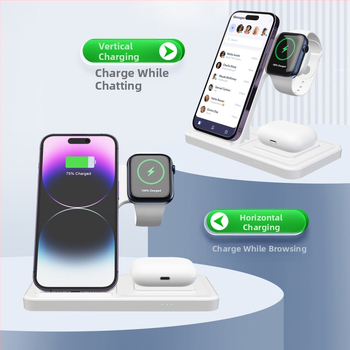 Privataus modelio sulankstomas trijų viename belaidis įkrovimas, tinkantis „Apple“ mobiliųjų telefonų ausinėms, laikrodžių greito įkrovimo laikikliui T288, tarpvalstybiniam naudojimui.