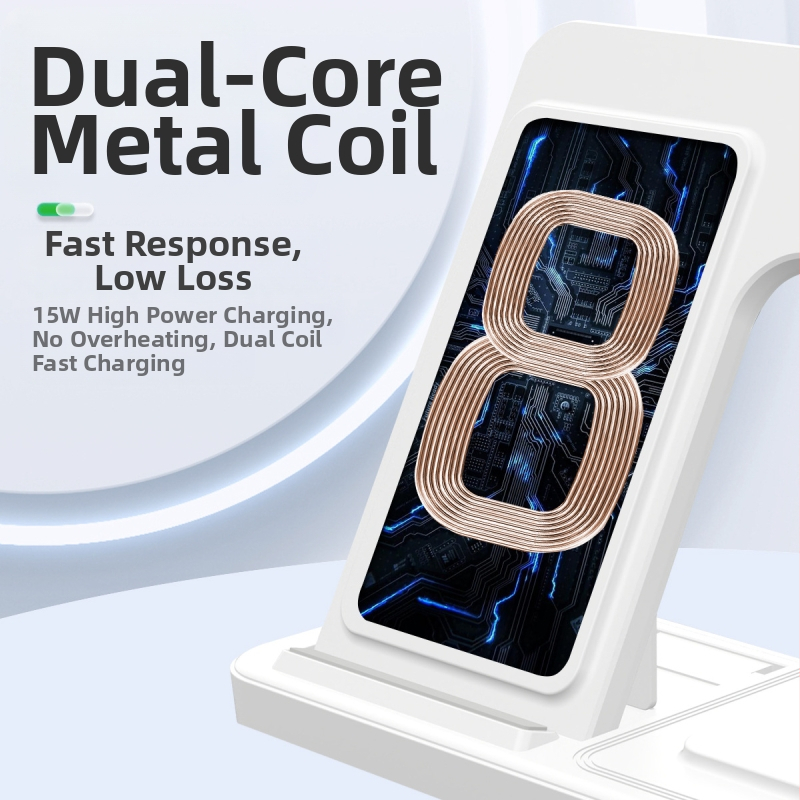 Частен модел сгъваем три-в-едно безжично зареждане, подходящ за бързо зареждане на мобилни телефони Apple, слушалки и часовници T288