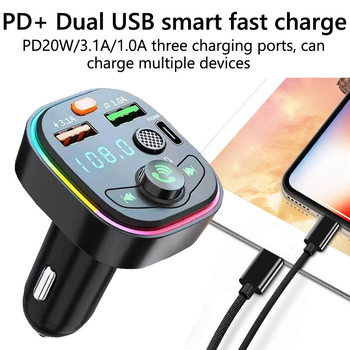 Q6 auto FM odašiljač auto Bluetooth hands-free mp3 player prednje svjetlo PD brzo punjenje punjač 3.1A