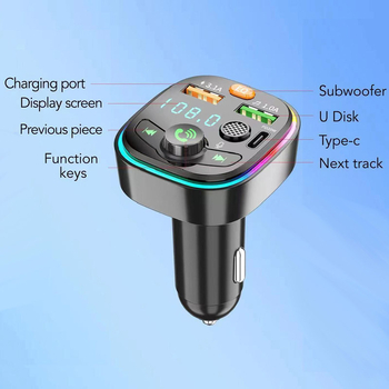 Q6 auto FM odašiljač auto Bluetooth hands-free mp3 player prednje svjetlo PD brzo punjenje punjač 3.1A