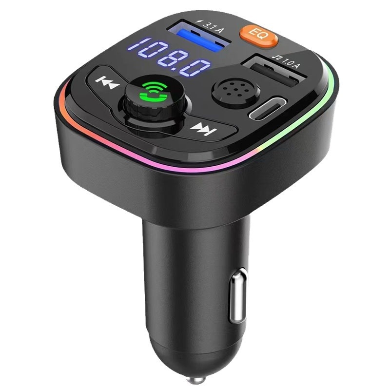 Transmițător FM auto Q6, Bluetooth, player mp3 hands-free, lanterna frontală, încărcare rapidă PD, picior de încărcare 3.1A