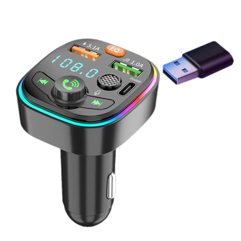 Q6 automašīnas FM raidītājs automašīnas Bluetooth brīvroku mp3 atskaņotājs lukturītis PD ātrās uzlādes uzlādes pēda 3.1A