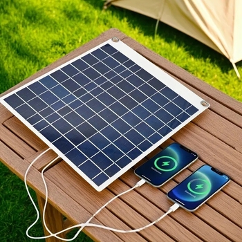 Трансграничен популярен поликристален силициев 10-ватов гъвкав слънчев панел, ефикасен и издръжлив, за зареждане на външен мобилен телефон, ако има артефакт