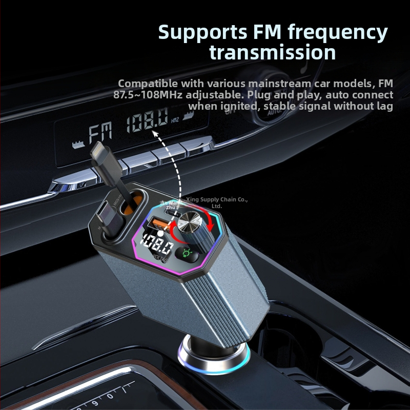 Частно зарядно за кола A28 с Bluetooth 120W с двоен кабел, бързо зареждане четири в едно, популярно за употреба в кола и трансгранични продажби