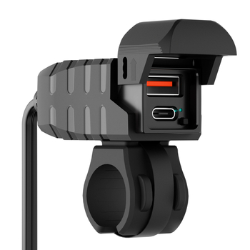 Зарядно за мобилен телефон за мотоциклет с мини превключвател, светлинен дисплей, Pd супер бързо зареждане, водоустойчиво, смарт дисплей