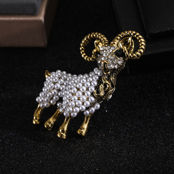 Άμεση Προμήθεια Εργοστασίου Διασυνοριακό Εξωτερικό Εμπόριο Καρφίτσα με Μαργαριτάρια Πρόβατα Εξαιρετική Χαριτωμένη Σειρά Ζώων Casual Party Ρούχα Αξεσουάρ