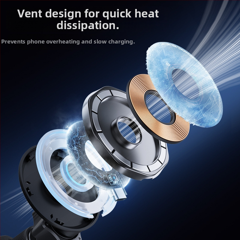Нов трансграничен държач за мобилен телефон с безжично зареждане в кола, магнитен, универсален, с 360-градусово въртене, MagSafe и изход за въздух