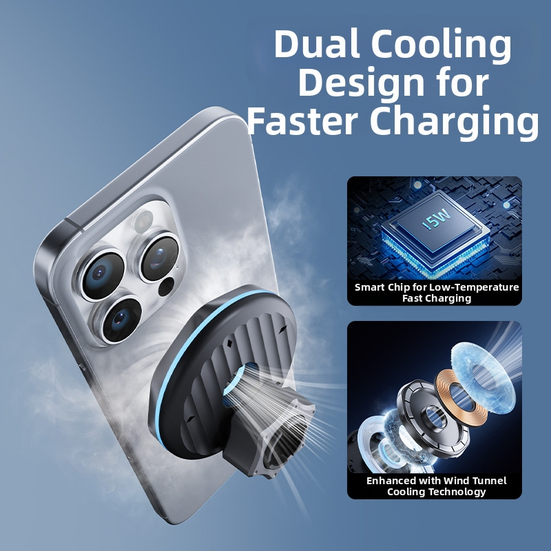 Нов трансграничен държач за мобилен телефон с безжично зареждане в кола, магнитен, универсален, с 360-градусово въртене, MagSafe и изход за въздух