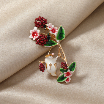 Korėjietiško stiliaus kūrybingas mielas žiurkėno segtukas, drabužiai, voverė, vagiantis vaisius, šviežias megztinis, apsaugantis nuo ekspozicijos, sagė sandėlyje, plaukų generavimas