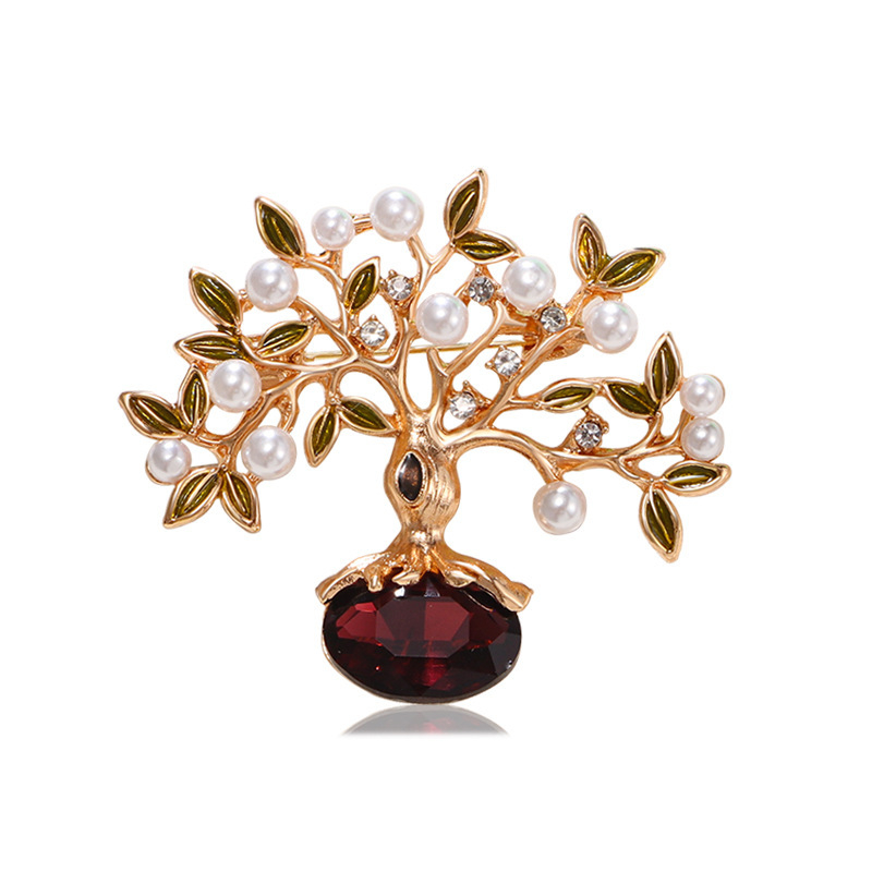 Naujo stiliaus krištolo medžio sagė, madinga retro lapų korsažo segtukas, paltų aksesuarai, didmeninė prekyba sandėlyje