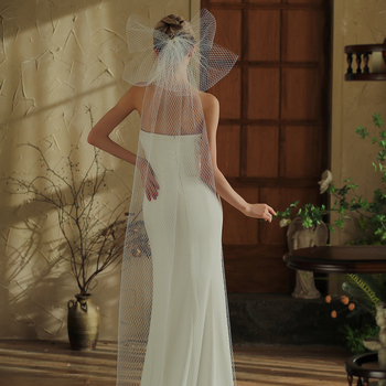 V391 голяма мрежеста мрежа с лък дълга прежда нова външна търговия на едро фото мостри местоположение пътуване щипка за коса