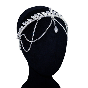 Amazon νυφικό κόμμωση με φούντα, κρεμαστό με αλυσίδα από στρας, αξεσουάρ μαλλιών με στέμμα, σιδέρωμα μαλλιών, στέμμα μαλλιών DZ051