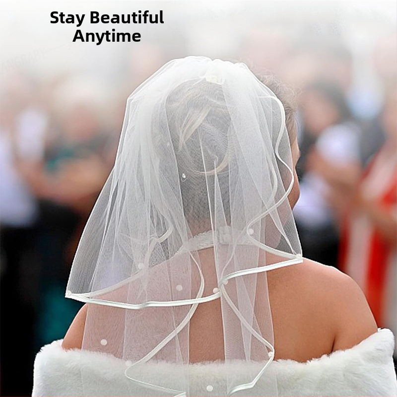 Svadobný závoj s perlovou dekoráciou cez hranice, záťaž pre vonkajšie svadobné závoje, obojstranný magnet, perlový závoj, dekorácia