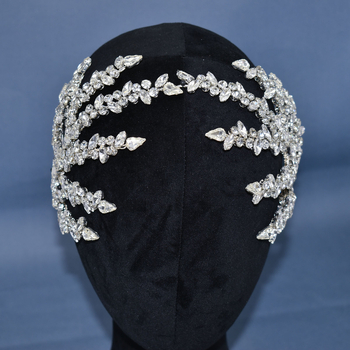 Νυφικό κόμμωση με διαμάντια, χειροποίητη κορδέλα μαλλιών με στρας, κορδέλα μαλλιών, στέμμα, πιάτο γάμου, αξεσουάρ μαλλιών DZ090