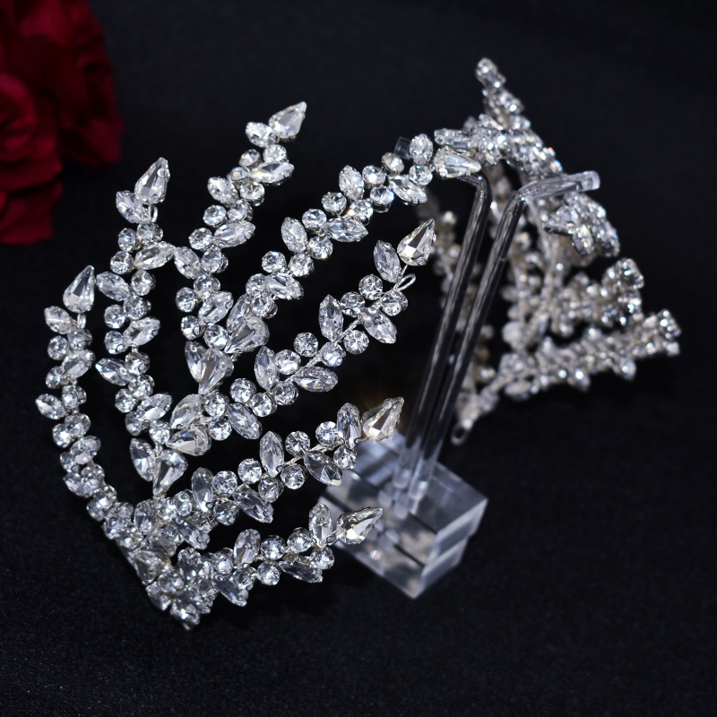 Pilna dimanta līgavas galvassega, roku darbs, rhinestones matu lente, matu lente, matu vainags, kāzu ballītes šķīvis, matu aksesuāri, DZ090