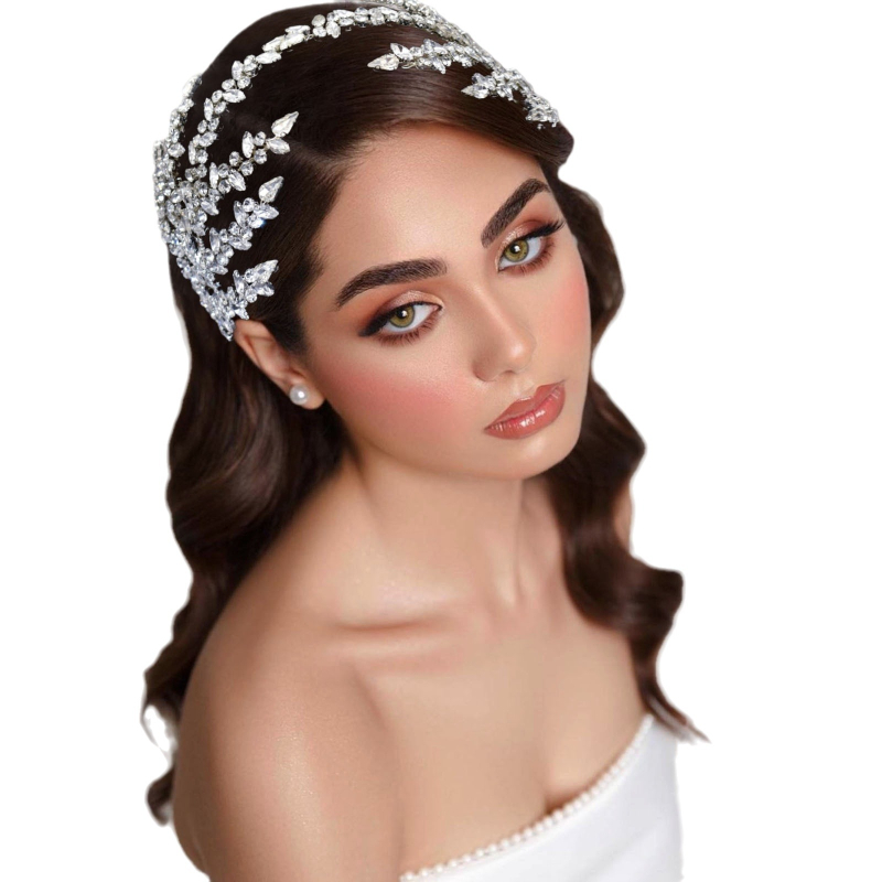 Pilna dimanta līgavas galvassega, roku darbs, rhinestones matu lente, matu lente, matu vainags, kāzu ballītes šķīvis, matu aksesuāri, DZ090